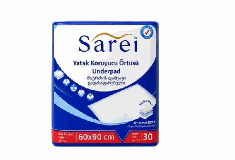 SAREI Hijyenik Alt Bezi Yatak Koruyucu 60x90 cm/30 adet